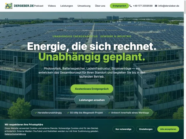Screenshot der Webseite DERSIEBER.DE